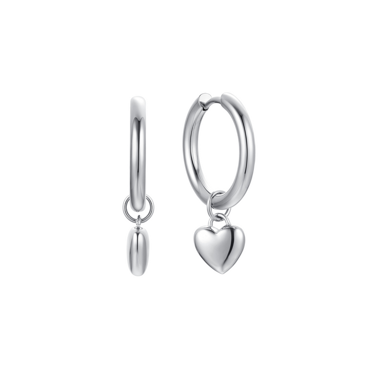 Aria Heart Earrings Silver