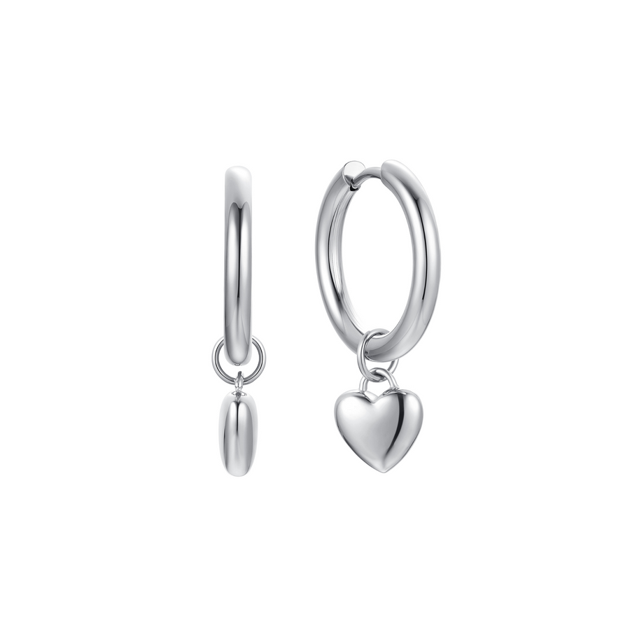 Aria Heart Earrings Silver