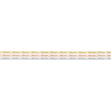 Three figaro gold chains of different thicknesses on a white background