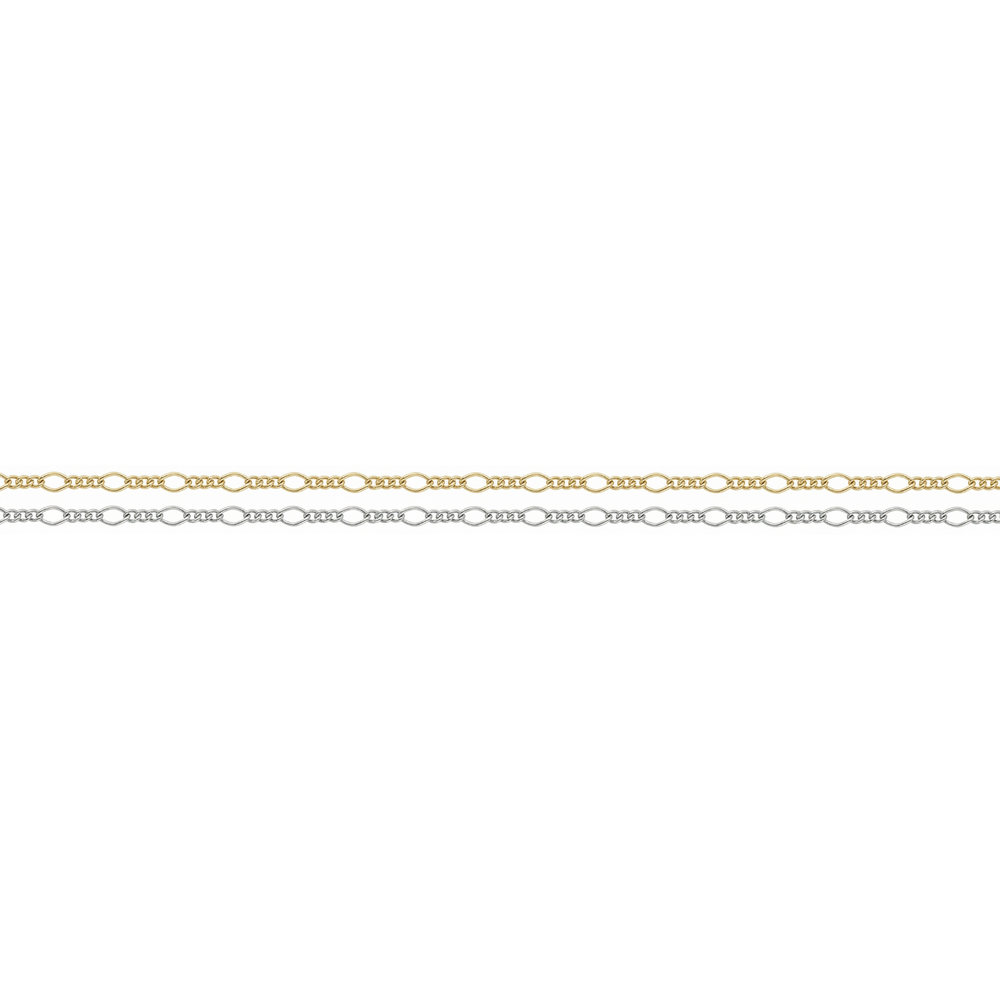 Chaîne Figaro Ovale · Or Rempli 14 carats et Argent Sterling