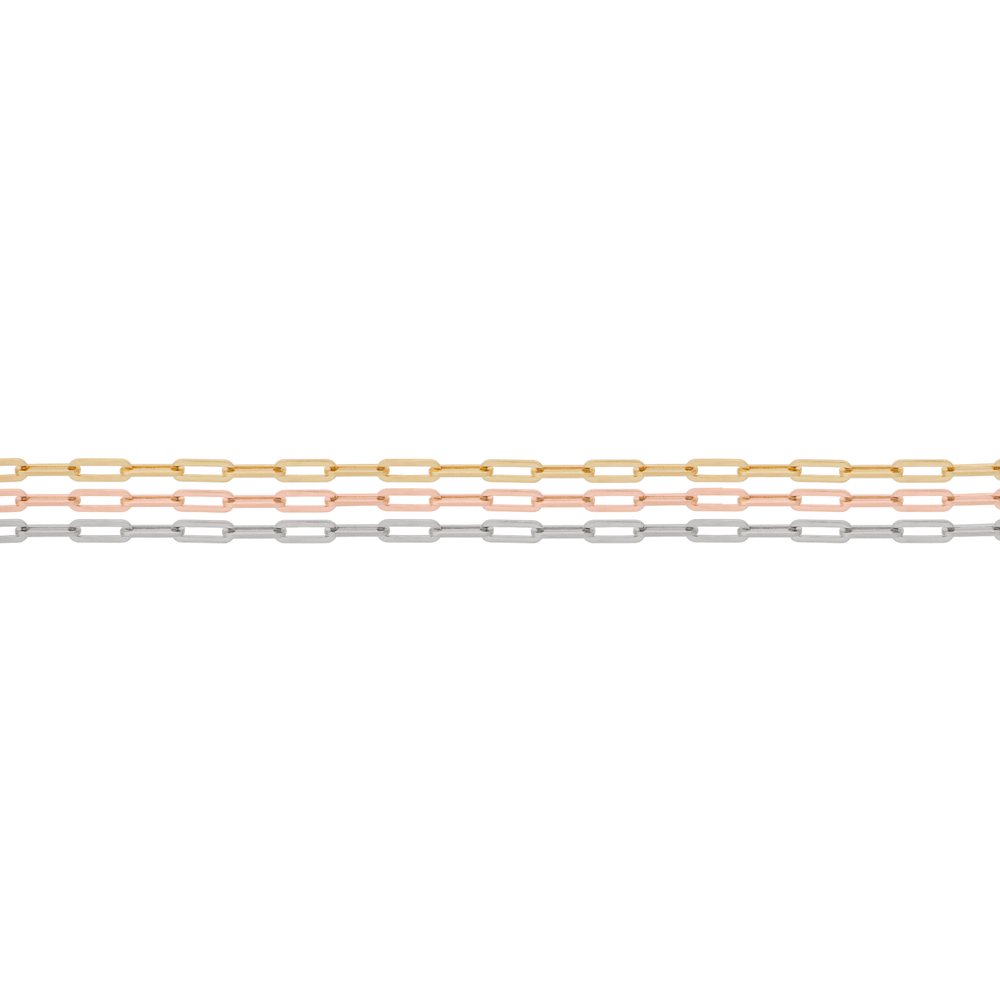 Chaîne Maillons Trombones · Or Massif 14 carats