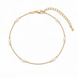 Saige Anklet Gold | waterproof stainless steel jewelry by PRYSM