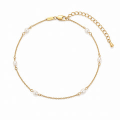 Saige Anklet Gold | waterproof stainless steel jewelry by PRYSM