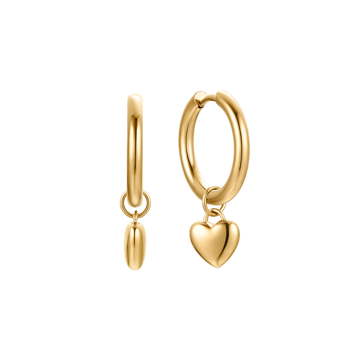 Aria Heart Earrings Gold