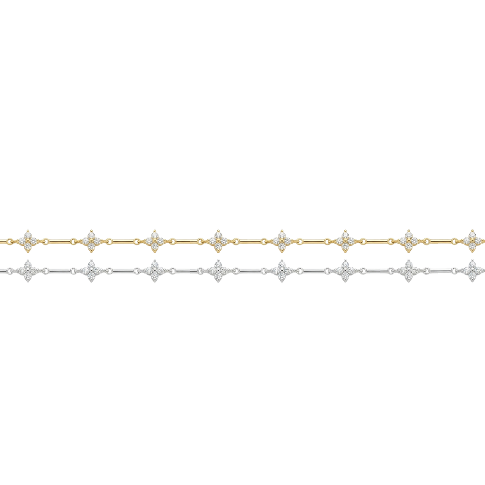 Chaîne Fleur · Or Rempli 14 carats et Argent Sterling