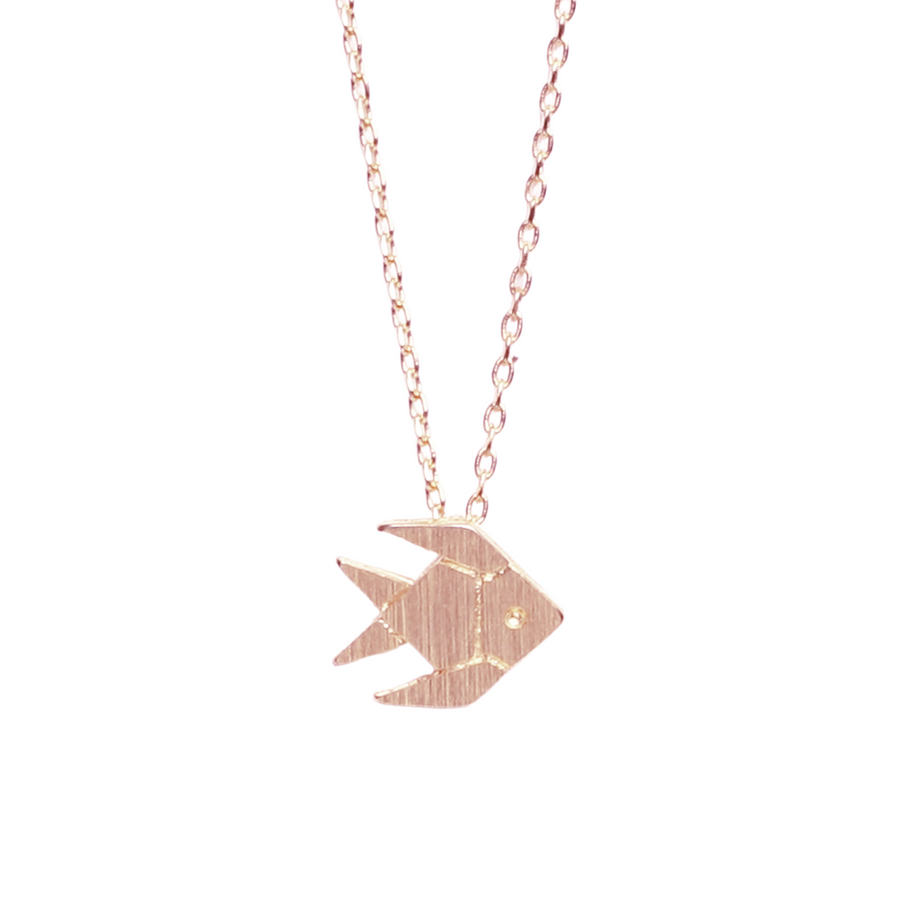Collier Poisson Or Rose