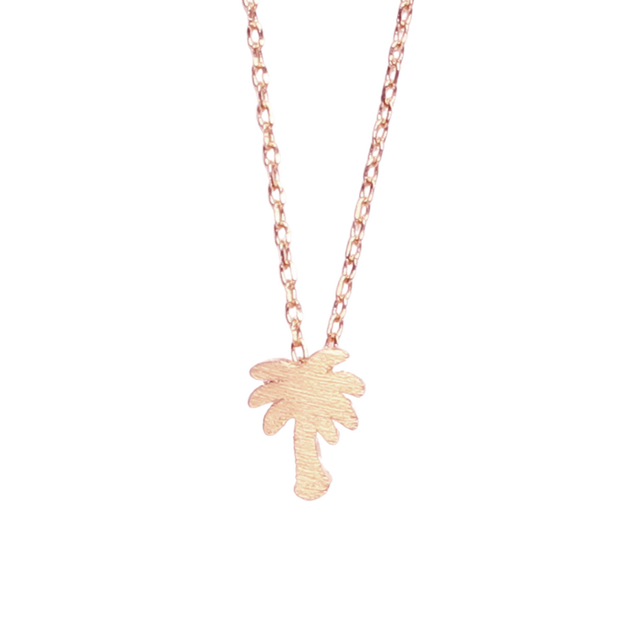 Palm Tree Necklace Rose Gold