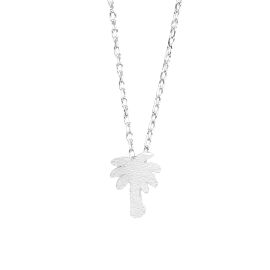 Palm Tree Necklace Silver